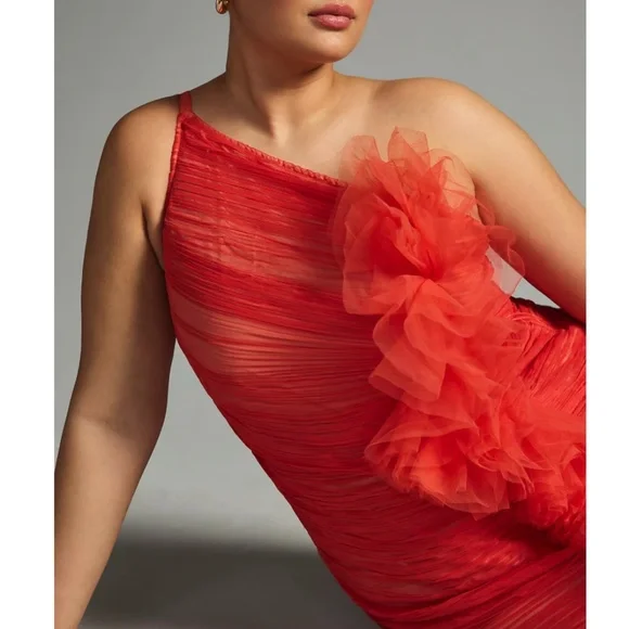 Vineet Bahl Ruched One Shoulder Dress Size XL - Picture 4 of 5